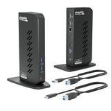 Plugable USB 3.0 and USB-C Universal Laptop Docking Station with 2 HDMI Ports for Windows, Mac (Driver Required