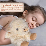 Highland Cow Stuffed Animals, Microwavable Stuffed Animal Adorable Fluffy Highland Cow Plush for Warmth Comfort, Heatable Coolable Lavender Scent Toy, Cute Soft Plushies Gift for Kid Boy Girl & Adult