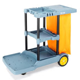 Commercial Traditional Cleaning Janitorial 3-Shelf Cart, 500 Lbs Capacity Housekeeping Cart,