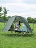 iClimb Ultralight 4 Season Solo Tent Waterproof with Snow Skirt Rainfly, Ground/Off The Ground Tent for Backpacking Camping Hiking Trekking Mountaineering (Green)