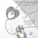 Ceiner Memorial Sympathy Gifts for Loss of Loved One, Heart-Wings Crystal Suncatcher for Remembrance, Miscarriage & Bereavement Grief Gift Idea for Loss of Mom Mother Dad Husband Baby Son Daughter