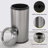 Stainless Steel Trash Can Outdoor Large Garbage Can with Lid Open Top Trash Bin Commercial Big Kitchen Garbage Bin