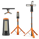 SKYFIRE Rechargeable Camping Light, 5500 Lumens LED Work Light with Detachable Tripod, 10000mAh Battery Powered, Solar Magnetic Waterproof Outdoor Light for Camping, Emergency, Construction Site
