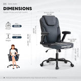 SEATZONE Black Office Chair Ergonomic Desk Chair with Lumbar Support