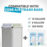 Simpli-Magic 70 Liter / 18.5 Gallon Rectangular Open Top Dual Compartment Recycling Trash Can