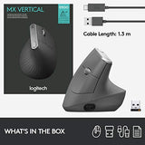 Vertical Wireless Mouse – Ergonomic Design Reduces Muscle Strain, Graphite Logitech