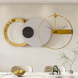PSYCHE GOD Mid Century Modern Large Silent Wall Clock Non Ticking, Giant Round Decorative Metal Wall Clock Big Unique Fancy Wall Decor for Living Room Bedroom Entryway Office, 47" X 25", Black Gold