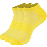 Sunew 3 Pairs Viscose Bamboo Socks Women Soft Cushioned Moisture Wicking Comfortable No Show Low-Cut Workout Ankle Running Hiking Golf Socks Yellow S