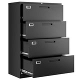 Letaya File Cabinets,4 Drawer Metal Lateral Filing Organization Storage Cabinets with Lock
