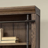 Martin Furniture Avondale 120" W Contemporary Wood Bookcase Wall with Ladder Storage Organizer Display, 5 Adjustable Shelves