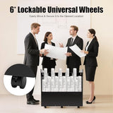 Blue Print Storage Organizer with Wheels, 50 Slots Mobile Blueprint Storage Rack Cart