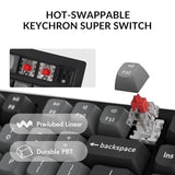 Wireless Custom Mechanical Keyboard, QMK 2.4 GHz Bluetooth Full-Size with Hot-swappable Keychron Super Red