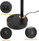 Desk Lamp with Dual USB Charging Port, Heavy Duty Metal Table Lamp, 340 Degree Swivel Arms