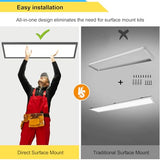 AIKVSXER 18 Pack 1x4 LED Flat Panel Light Surface Mount Black, 5500LM 50W