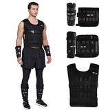 Weighted Vest Set 44LB for Men & Women, Adjustable Workout Weight Vest with Steel Plates, Weighted Training Vest, Rucking & Cardio