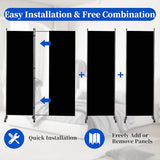 Room Divider 6FT Room Partition with Lockable Wheels, (Thicked Metal Base) Room Dividers