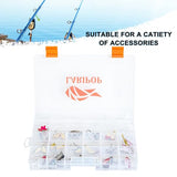 LARIPOP 4-Pack 3600 Fishing Tackle Boxes, Clear Plastic Storage Trays with Adjustable Dividers, Organizer for Lures, Hooks, Sinkers, Jigs & Fishing Accessories