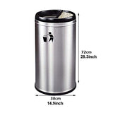 Outdoor Trash Cans Bins Retro Metal Trash Can Round Bucket Shape