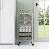 6-Tier Rolling File Cart with Mesh Drawers - 66 lb Capacity Mobile Storage for Office & Home