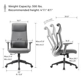 EUREKA ERGONOMIC Valen Leather Desk Chair, High Back Office Chairher Office Chair with Wheels