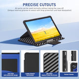 Case for Samsung Galaxy Tab A11+ Plus/A9+ Plus 11inch, DJ&RPPQ 360 Rotating Magnetic Detachable TPU Back case, with Auto Wake/Sleep Case for Samsung Galaxy A9 Plus/A11+ Tablet Blue Black