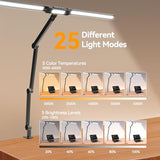 LED Architect Desk Lamp with Clamp - 24W Ultra Bright Adjustable Swing Arm Light for Home Office