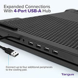 Targus Laptop Cooling Pad for Laptops up to 17-inches, Dual High-Speed Fans Chill Mat + 4-Port USB Hub Laptop Fan Cooling Pad for Work