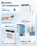 Garvee 8000 BTUs Portable Air Conditioner,Up to 350 Sq.Ft. Remote Control 48dB Portable AC Unit, Dehumidifier, Fan, Sleep, 24H Timer&Installation Kit, DOE Certified, Ceer 6.2,White+White Panel