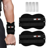 Ankle Weights Wrist Weights for Men Women, 1 Pair Adjustable Removable Steel Weighted Plates Arm Leg Weights for Walking Running