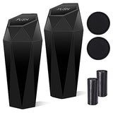 Tecfino Car Trash Can with Lid, 2 Packs Diamond Design Mini Cup Holder Trash Can for Car, Office, Home Use, Black