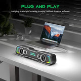 Speakers for Desktop, Dynamic Multi-Layer RGB Lighting Gaming PC Speaker with Deep Bass
