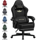 GTPLAYER Gaming Chair Fabric with Pocket Spring Cushion, High Back Ergonomic Computer Chair, Black