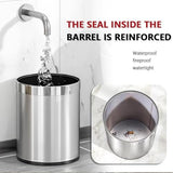LEASYLIFE 2.6Gallon/10L，Stainless Steel Bathroom Trash Can,Chrome Trash Can