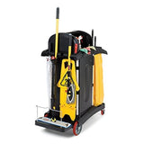 Rubbermaid Commercial High Security Housekeeping Janitorial Cart with Wheels, Yellow Vinyl Bag