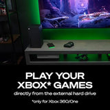 Seagate Game Drive for Xbox 2 TB External Hard Drive Portable HDD - USB 3.2 Gen 1, Black with built-in green LED bar