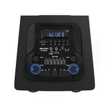 Dolphin High-Power Big Party Speaker – X-BASS, Strobe & LED Infinity Lights, Bluetooth, Wood Cabinet MDF, 2 UHF Wireless Mics, 120W, Long-Lasting Battery for DJ & Karaoke