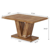 Tribesigns 47-Inch Dining Table for 4, Walnut Brown Kitchen Dinner Table with Heavy Duty Pedestal