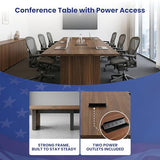 OfficeSimpli Conference Room Table, Made in USA, 12 ft, California Walnut