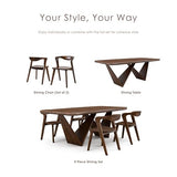 Final Title: Furniture of America Nazaen III 82.5" Mid-Century Modern Solid Wood Live Edge Dining Table with Steel Support, Walnut Finish, Seats 6–8