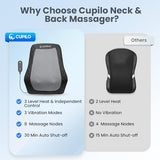 CuPiLo Back and Neck Massager, FSA Eligible HSA Store Massager for Pain Relief Deep Tissue, Heated Massage with Vibration, Massage Pillow for Neck, Back, Shoulder, Leg, Gifts for Women Men