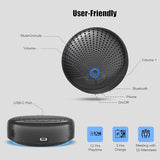 Conference Speaker and Microphone, 4 AI Mics 360° 20ft (7m) Voice Pickup, Noise Reduction, USB C & Bluetooth 5.3 (20m & 66ft) Speakerphone