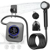 IGRL Portable Shower - 8000mAh Rechargeable Camping Shower Pump with Bath Sponge, 4 Spray Modes, IPX8 Waterproof, Ideal for Outdoor Camping, Travel, Car Washing, Pet Bathing, and Watering Plants, Grey