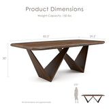 Final Title: Furniture of America Nazaen III 82.5" Mid-Century Modern Solid Wood Live Edge Dining Table with Steel Support, Walnut Finish, Seats 6–8