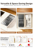 MAD SHARK 2-in-1 Detachable Knife Block & Silverware Organizer, Drawer Knife Holder for 7 Knives, BPA-Free, Blade-Safe Slots, Save Counter Space, No Knives