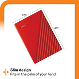WD 2TB My Passport Portable External Hard Drive, Red - with Automatic Backup