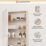 Keonjinn Large Medicine Cabinet Mirror 48 x 32 Inch, Brushed Nickel, 3 Door