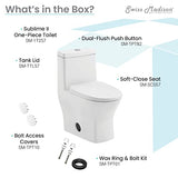 Toilet Dual Flush 1.1/1.6 GPF with Side Holes, Glossy White Swiss Madison