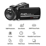 Video Camera, 1080P 30MP Camcorder IR Night Vision Vlogging Camera for YouTube,3.0" LCD Screen 18X Digital Zoom Recorder Camera with Remote Control, Microphone, Mini Tripod, 2 Battries, 32GB SD Card