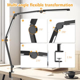 Bright LED Desk Lamp with Clamp,Eye Caring Architect Led Desk Lights with Adjustable Swing Arm for Office Home