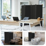 Room Divider, 4 Panel Folding Privacy Screen, 88” Portable Separating with 3 Metal Feet, Partition Room Dividers, Lightweight Freestanding Wall Divider Screen for Office Bedroom Hospital(Black)